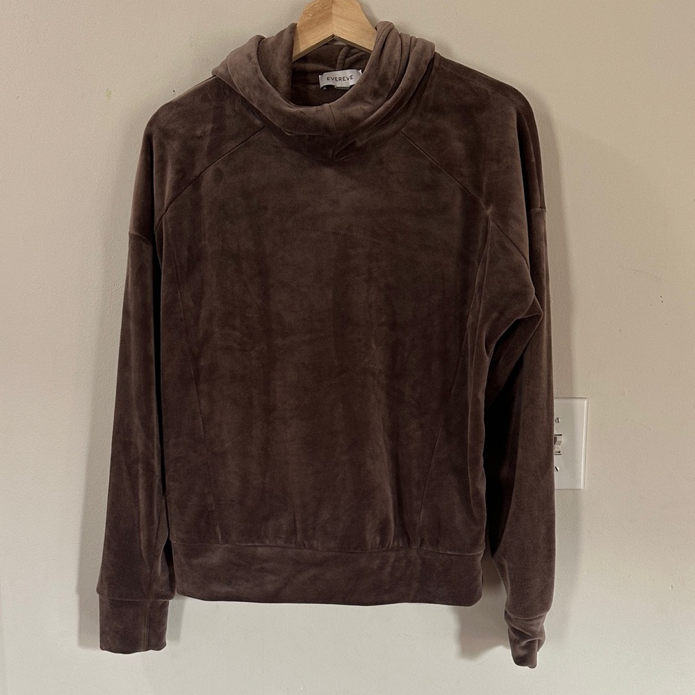 Evereve Chocolate Cowl Neck Hoodie